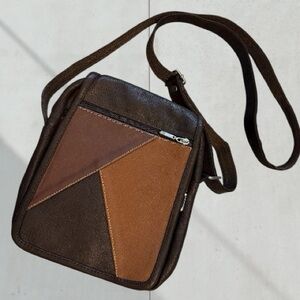 NEW Genuine Leather Crossbody | Brown Multi